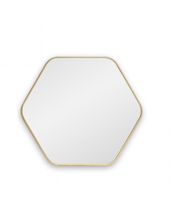 Шестиугольное зеркало в золотой тонкой раме Hexagon S Gold (Хексаген) Smal 60*54 см в интернет-магазине зеркальной мастерской ЗЕРКАЛА-М фото